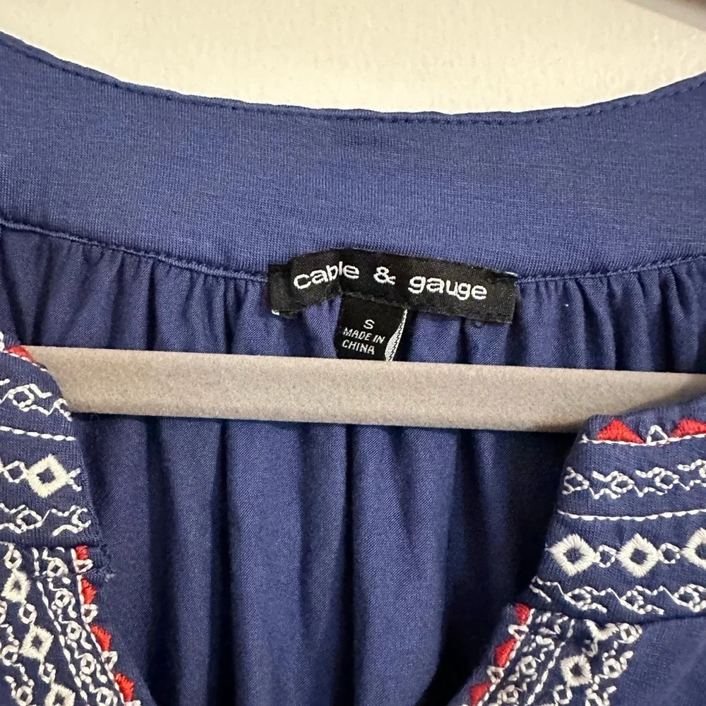 Cable & Gauge Red, White and Blue Sleeveless Top - Picture 3 of 3